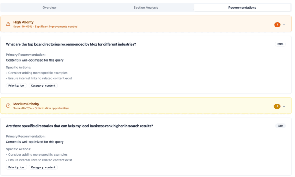 recommendations